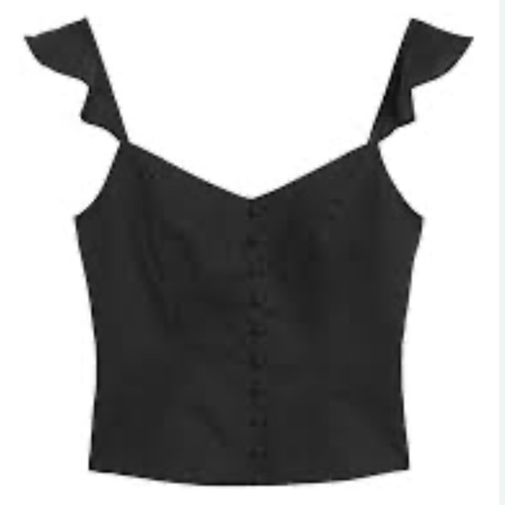 Elegant Black Buttoned Women's Top